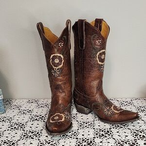 Old Gringo Women's Tyler Brown Leather Embroidered Boots Size 8.5